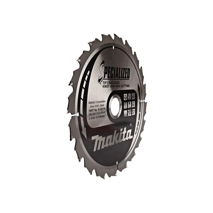 Makita B-09379 Cirkelzaagblad Hout (noest/spijker) 3 Makita B-09379 Cirkelzaagblad Hout (noest/spijker) - Afbeelding 3