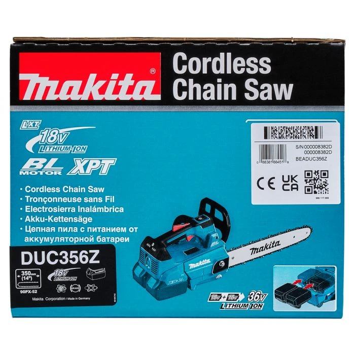 Makita DUC356Z 2x18 V Tophandle Kettingzaag 35 Cm 17 Makita DUC356Z 2x18 V Tophandle Kettingzaag 35 Cm - Afbeelding 17