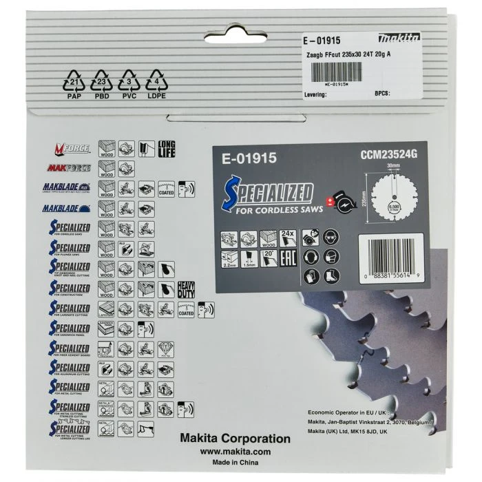 Makita E-01915 Cirkelzaagblad Hout 12 Makita E-01915 Cirkelzaagblad Hout - Afbeelding 12