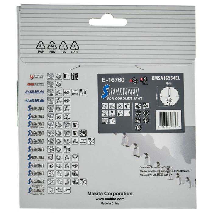Makita E-16760 Afkort- En Cirkelzaagblad Aluminium 6 Makita E-16760 Afkort- En Cirkelzaagblad Aluminium - Afbeelding 6