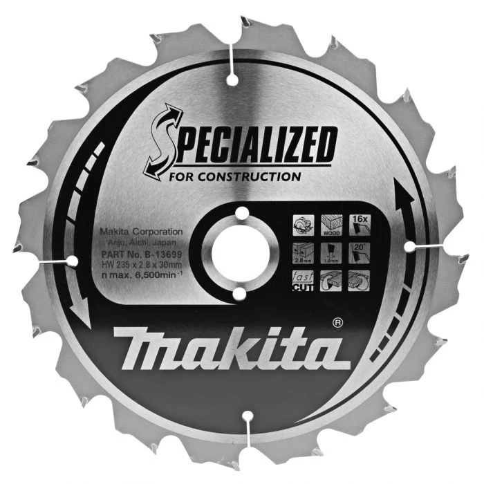 Makita B-13699 Cirkelzaagblad Hout (bouw/constructie) 1 Makita B-13699 Cirkelzaagblad Hout (bouw/constructie)