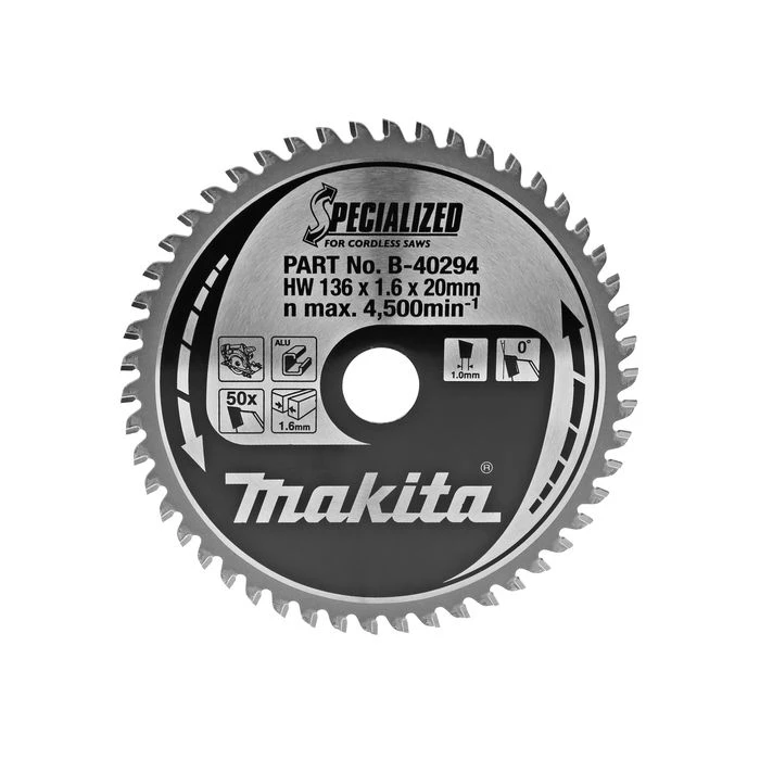 Makita B-40294 Cirkelzaagblad Aluminium 2 Makita B-40294 Cirkelzaagblad Aluminium - Afbeelding 2