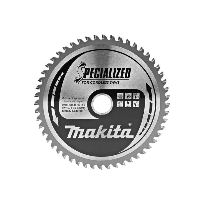 Makita B-47189 Cirkelzaagblad Aluminium 2 Makita B-47189 Cirkelzaagblad Aluminium - Afbeelding 2
