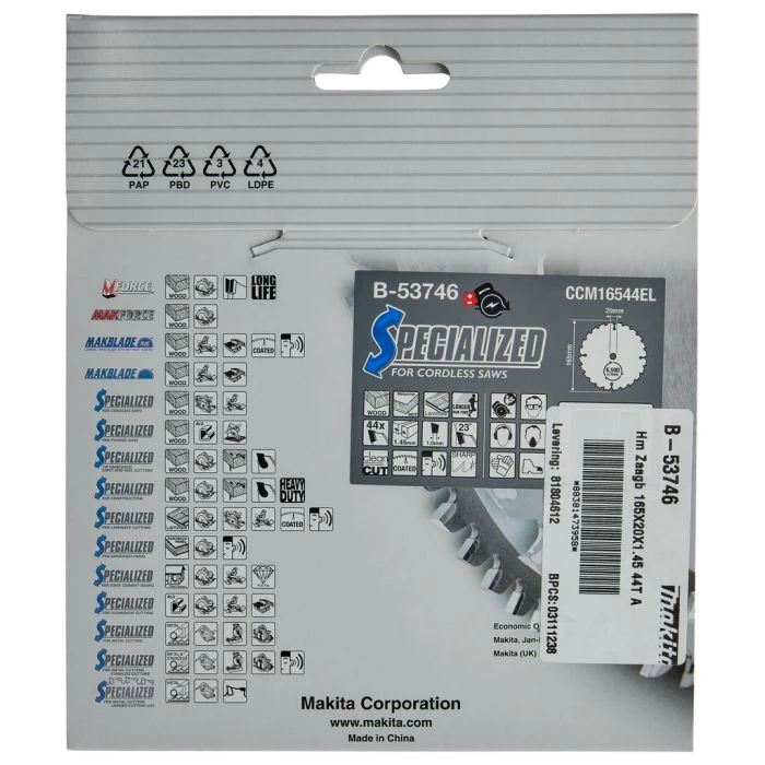 Makita B-53746 Cirkelzaagblad Gemelamineerd 4 Makita B-53746 Cirkelzaagblad Gemelamineerd - Afbeelding 4